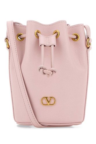 Pastel Pink Leather Bucket Bag - Valentino Garavani - Modalova