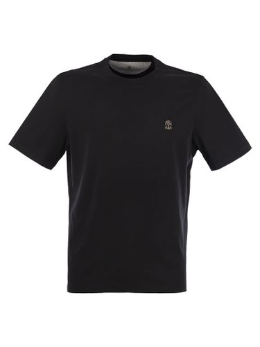 Slim Fit Crew-neck T-shirt In Cotton Jersey With Logo - Brunello Cucinelli - Modalova