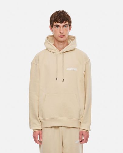 Hoodie With Contrasting Logo Print In Cotton Man - Jacquemus - Modalova