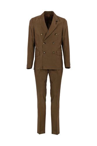 Double-breasted Suit In Wool And Cotton - Lardini - Modalova