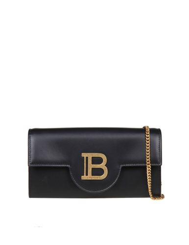 Buzz Wallet Bag In Black Leather - Balmain - Modalova
