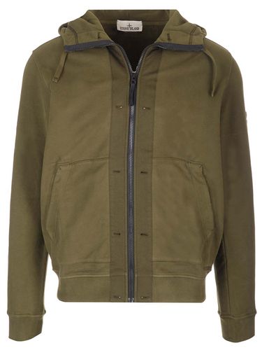 Stone Island Logo Sleeve Zip Hoodie - Stone Island - Modalova