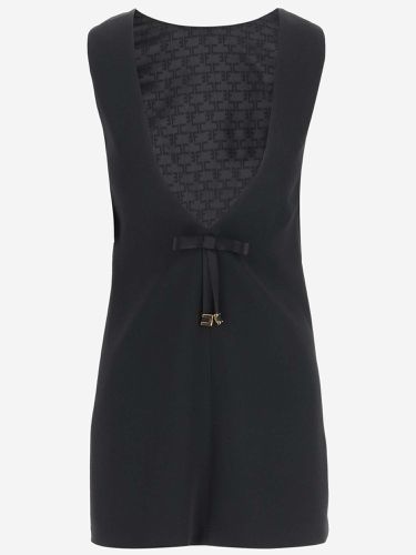 Viscose Blend Mini Dress With Logo - Elisabetta Franchi - Modalova