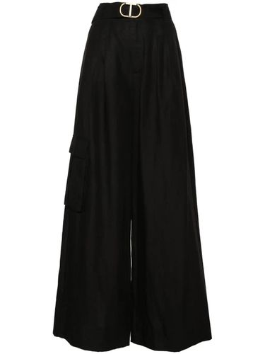 Wide Leg Cargo Pants With Belt - TwinSet - Modalova