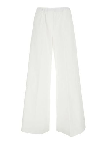 Steven Pants With Elastic Waist And Wide Leg In Cotton Stretch Woman - Antonelli - Modalova