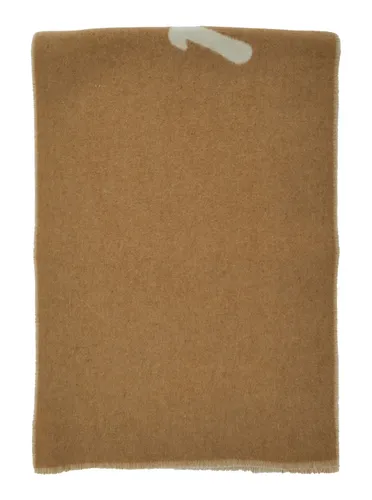 Bicolor Scarf With Logo Lettering In Wool Blend Man - Maison Kitsuné - Modalova