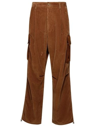 Moncler Brown Cotton Cargo Pants - Moncler - Modalova