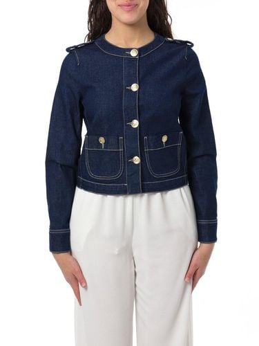 Contrast Stitched Denim Jacket - Emporio Armani - Modalova