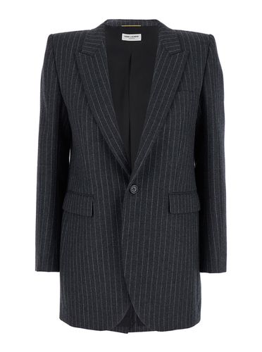 Single-breasted Striped Jacket - Saint Laurent - Modalova