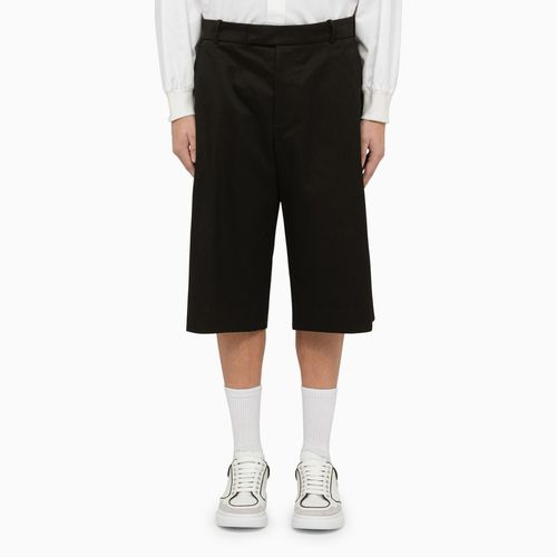 Black Baggy Cotton Bermuda Shorts - Alexander McQueen - Modalova