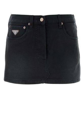 Prada Black Denim Mini Skirt - Prada - Modalova