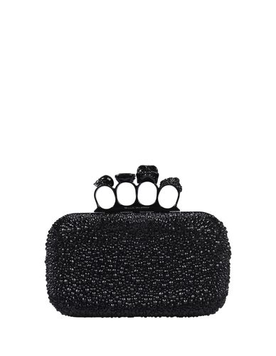 Black Skull Four Ring Clutch Bag With Chain - Alexander McQueen - Modalova