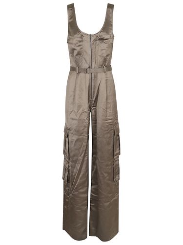 Self-portrait Beige Satin Jumpsuit - self-portrait - Modalova