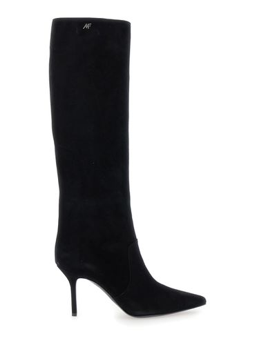 Boots With Logo Detail In Suede Woman - Alberta Ferretti - Modalova