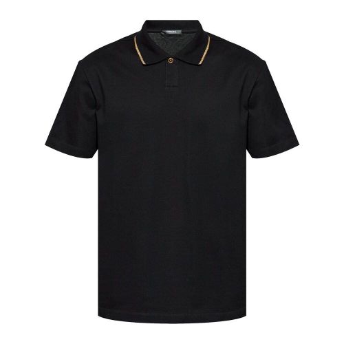 Collared Short-sleeve Polo Shirt - Versace - Modalova