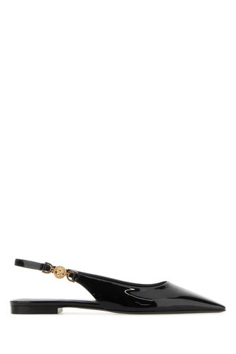 Versace Black Leather Ballerinas - Versace - Modalova