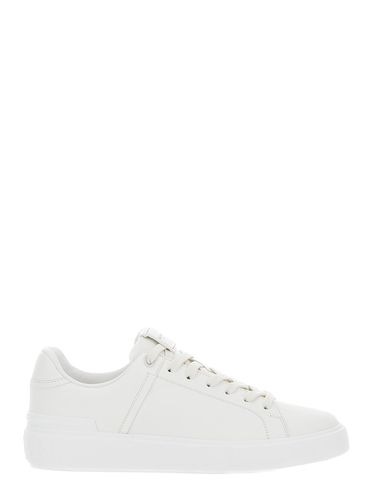 B-court Low Top Sneakers With Logo Patch In Leather Man - Balmain - Modalova