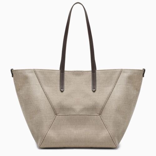 Rope-coloured Shopper Bag In Cotton And Linen - Brunello Cucinelli - Modalova