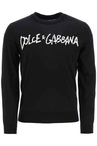 Logo Embroidered Wool Sweater - Dolce & Gabbana - Modalova