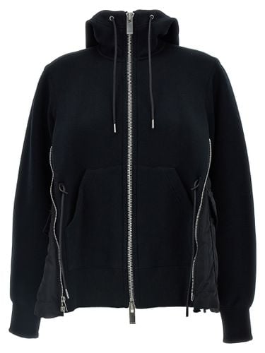 Drawstring Waist Layered Zipped Hoodie - Sacai - Modalova