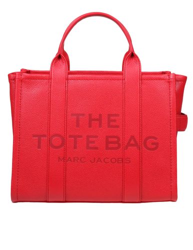 Medium Tote In Red Leather - Marc Jacobs - Modalova