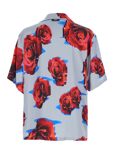 Shirt With Cuban Collar And All-over Floral Print In Viscose Man - MSGM - Modalova