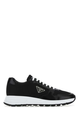 Black Re-nylon And Leather Sneakers - Prada - Modalova