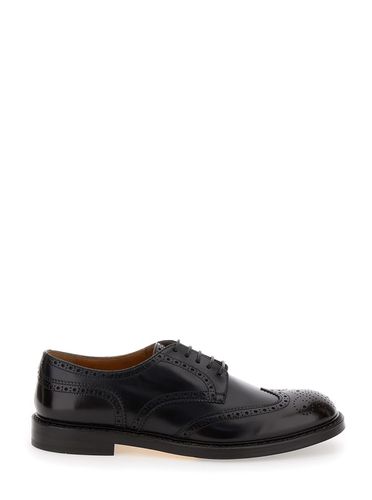 Ebony Brushed Leather Derby Shoes - Doucal's - Modalova