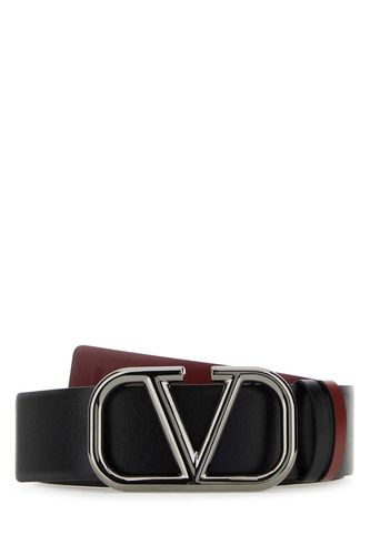 Black Leather Vlogo Signature Belt - Valentino Garavani - Modalova