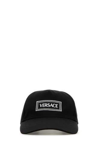 Versace Black Cotton Baseball Cap - Versace - Modalova