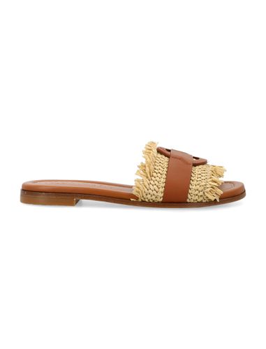 Raffia And Leather Bell Slides - Moncler - Modalova