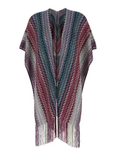 Zigzag Woven Fringed Edge Cape - Missoni - Modalova