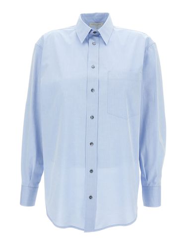 Light Blue Shirt With Patch Pocket In Cotton Woman - Antonelli - Modalova