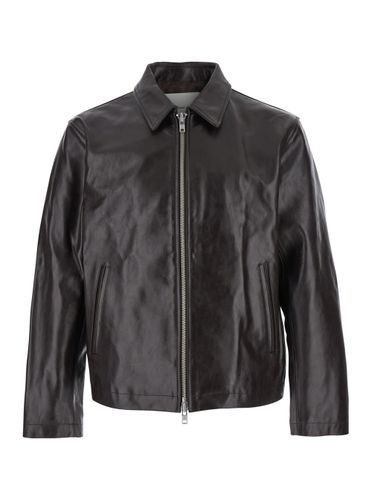 Dark Jacket With Front Pockets In Leather Man - Dunst - Modalova