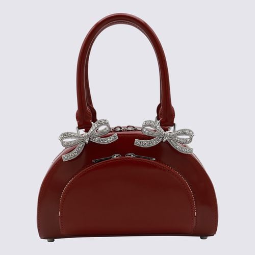 Dark Red Leather Top Handle Bag - self-portrait - Modalova