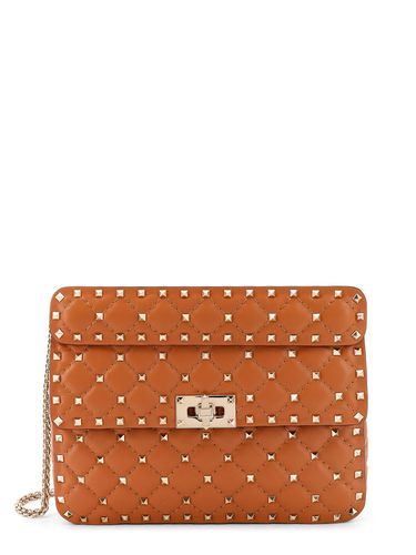 Camel Nappa Leather Medium Rockstud Spike Handbag - Valentino Garavani - Modalova