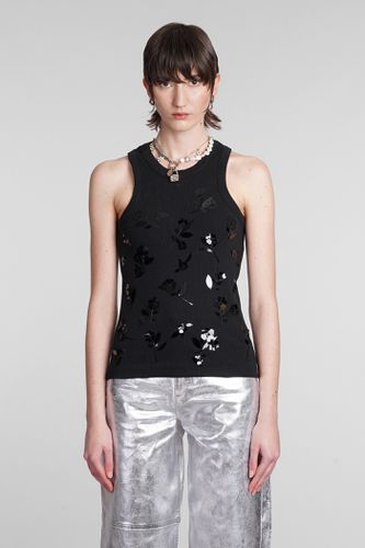 Ganni Tank Top In Black Cotton - Ganni - Modalova