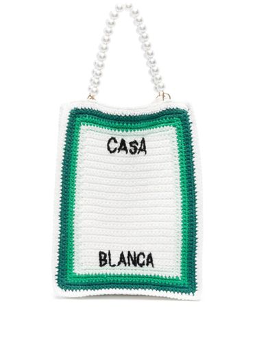 White And Green Cotton Tote Bag - Casablanca - Modalova