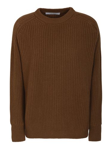 Rib Trim Woven Plain Sweater - Saverio Palatella - Modalova