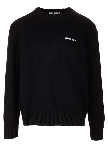 Palm Angels Black Sweater With Logo - Palm Angels - Modalova