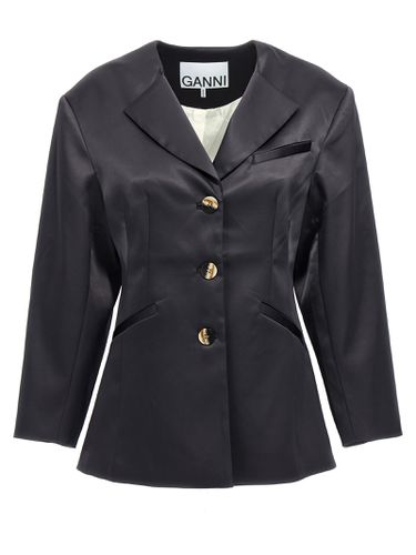 Ganni Satin Blazer - Ganni - Modalova