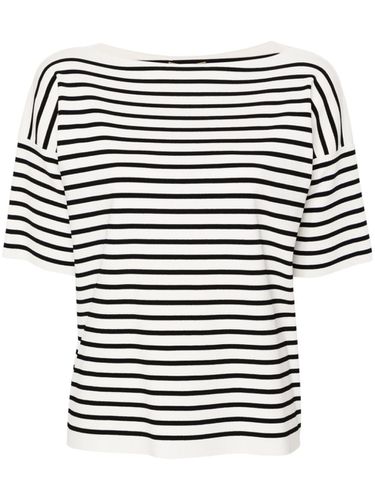 Striped Short Sleeve Round Neck Pullover - Nuur - Modalova