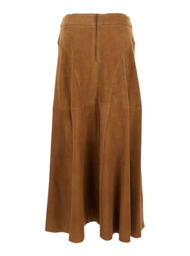 Irina Skirt With Inserts Design And Closure On The Back In Suede Woman - ARMA - Modalova