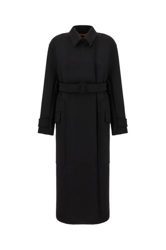 Black Stretch Wool Blend Coat - Max Mara Atelier - Modalova