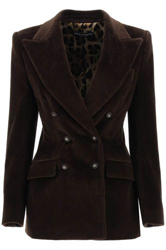 Double-breasted Corduroy Jacket - Dolce & Gabbana - Modalova