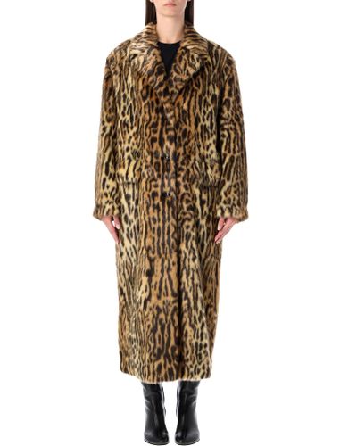 Long Animalier Faux Fur Coat - STAND STUDIO - Modalova