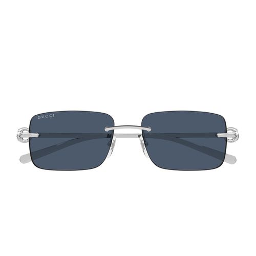 Gucci Gg1703s Linea Horsebit 003 Silver Blu Sunglasses - Gucci Eyewear - Modalova