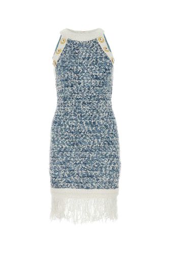 Balmain Light-blue Tweed Dress - Balmain - Modalova