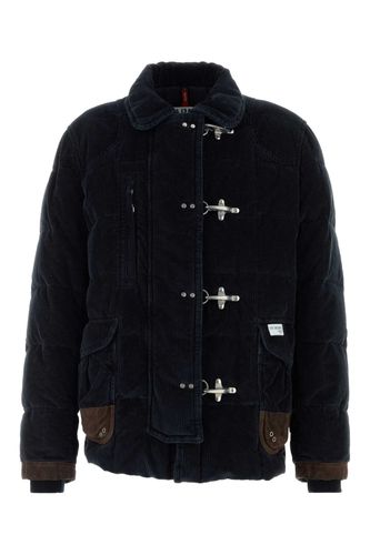 Fay Navy Blue Corduroy Down Jacket - Fay - Modalova