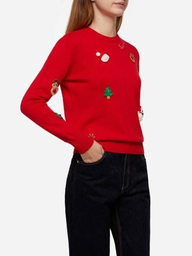 Woman Brushed Sweater With Christmas Patches Appliquèe - MC2 Saint Barth - Modalova